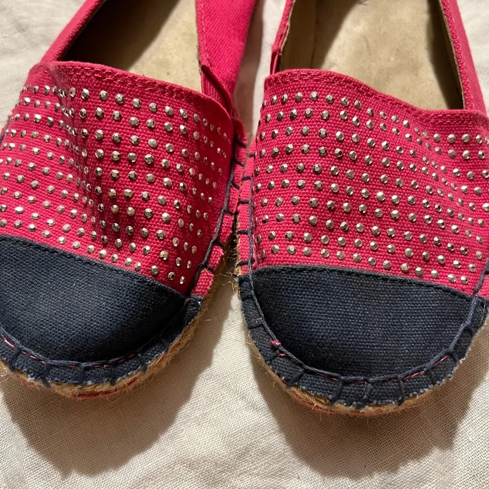 White Mountain canvas espadrille pink & blue 8‎ sparkle beach vibes very comfy